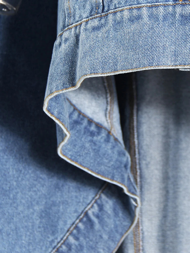 Denim Irregular Cloak