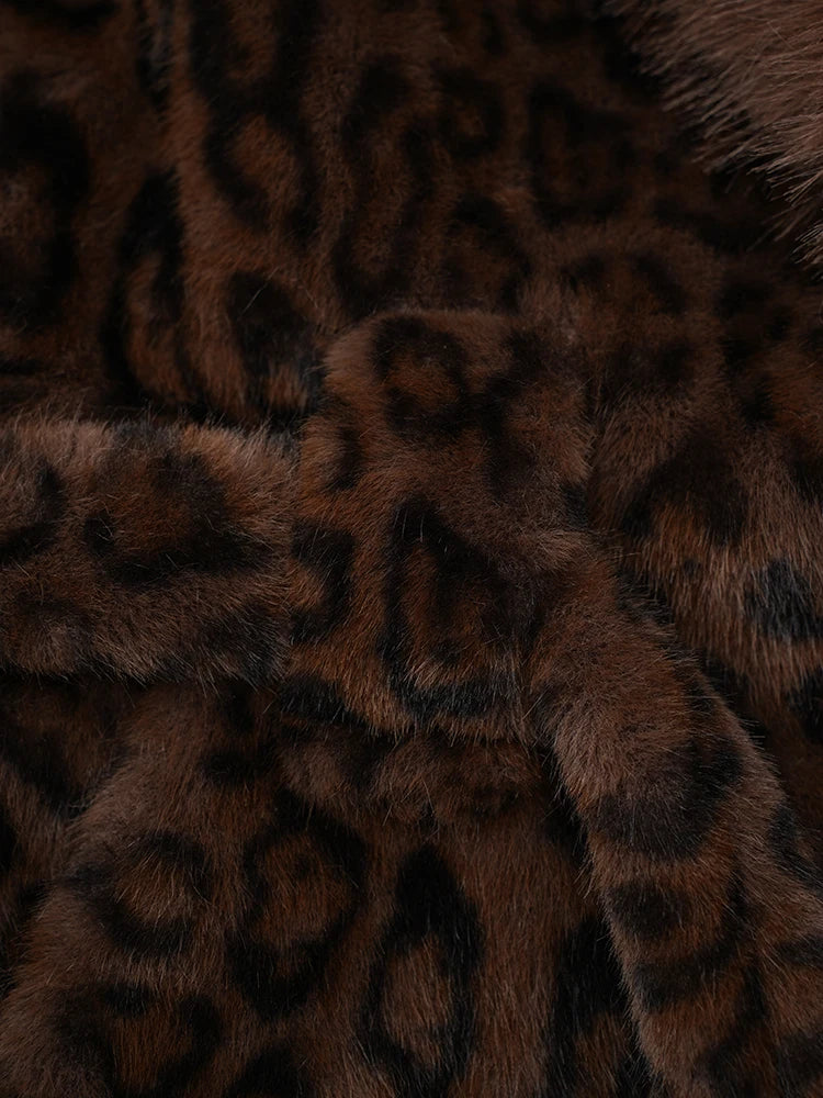 Brown Leopard Faux Fur Jacket