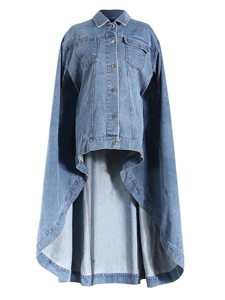 Denim Irregular Cloak