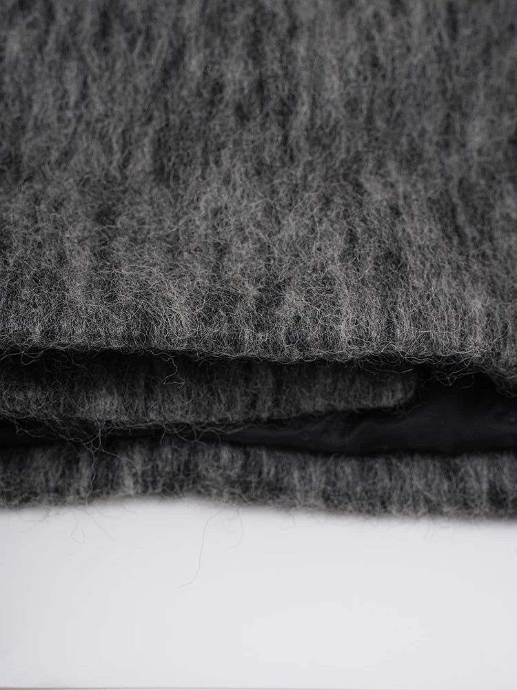 Thick Gray Woolen Coat