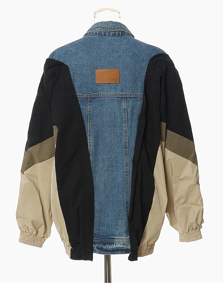 Denim Color-block Jacket