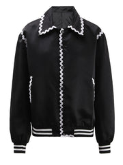 Black Color-Block Casual Jacket