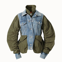 Denim Color-block Jacket