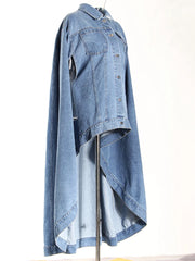 Denim Irregular Cloak