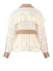 Khaki Lace Ruffles Jacket