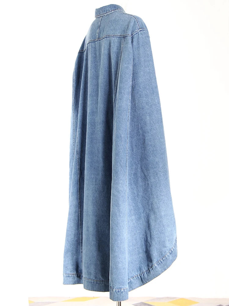 Denim Irregular Cloak