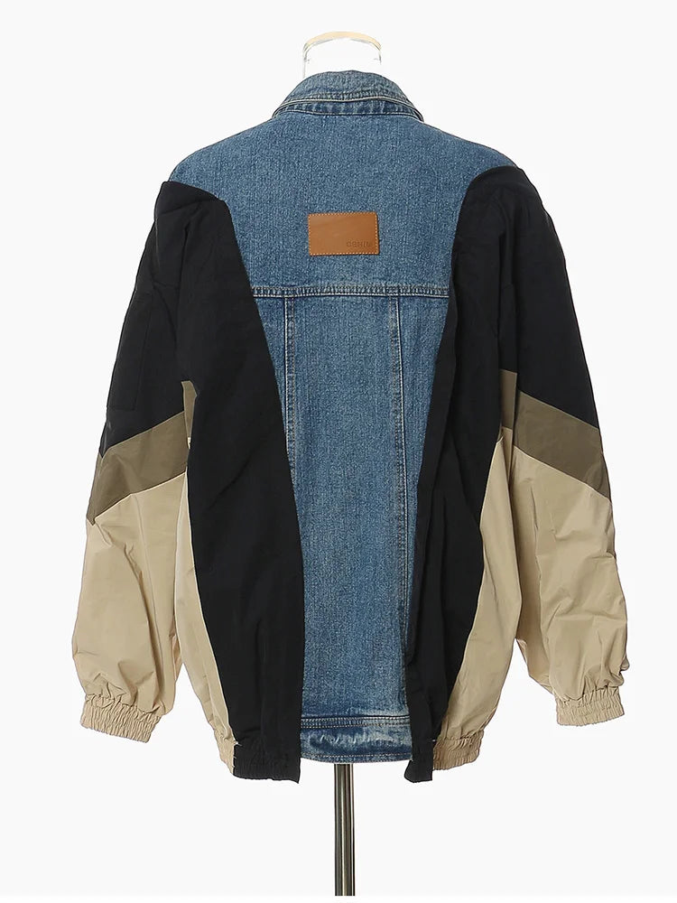 Denim Color-block Jacket