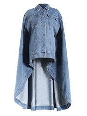 Denim Irregular Cloak