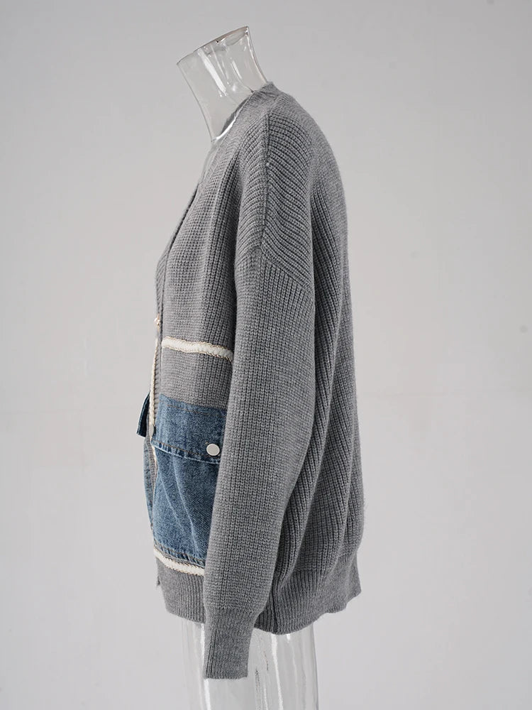 Denim Pocket Sweater