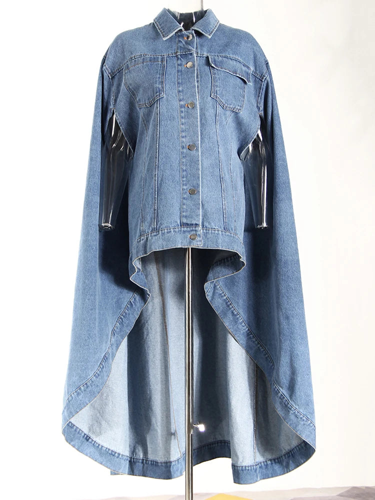 Denim Irregular Cloak