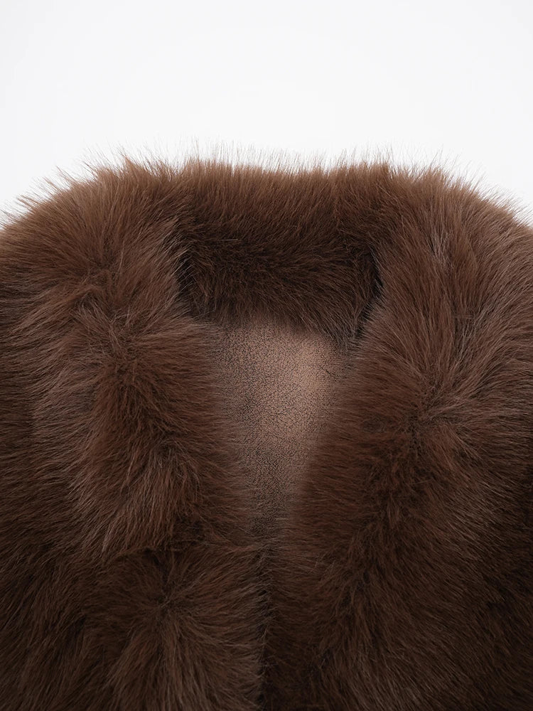 Brown Leopard Faux Fur Jacket