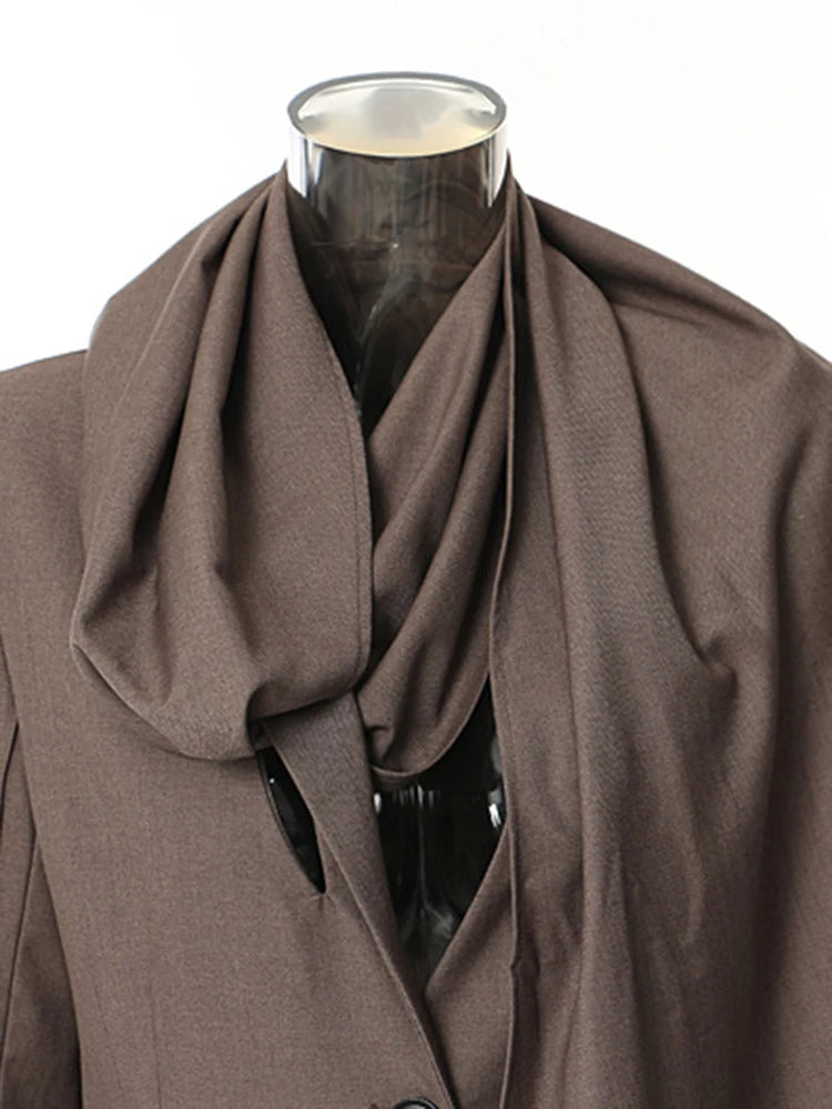 Blazer Scarf Collar Jacket