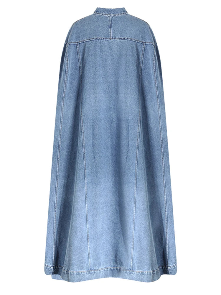 Denim Irregular Cloak