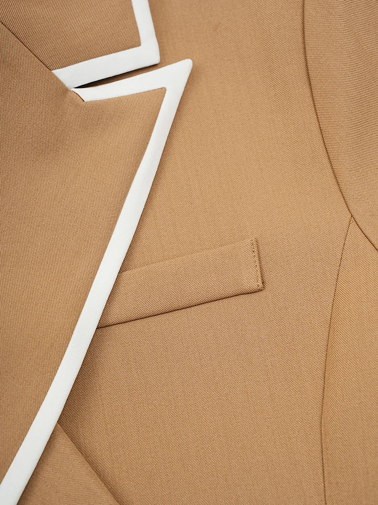 Khaki Cross Color-block Jacket