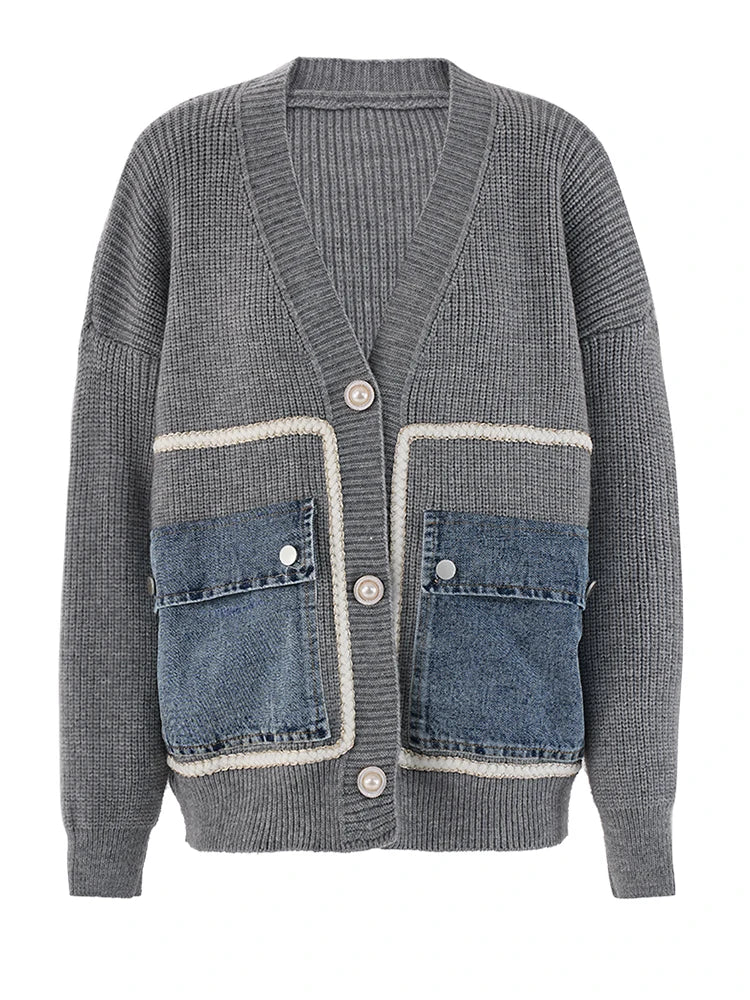 Denim Pocket Sweater