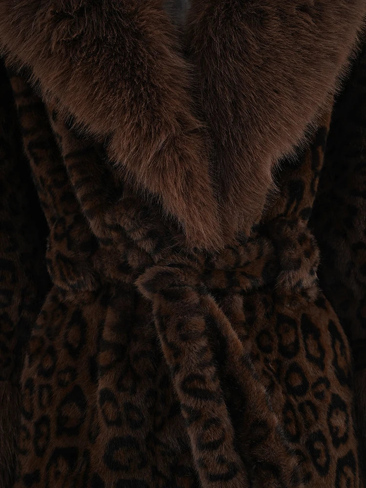 Brown Leopard Faux Fur Jacket