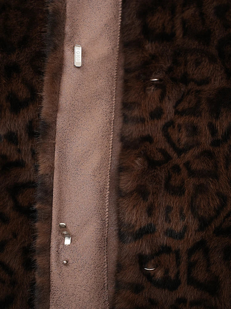 Leopard Print Faux Fur Jacket