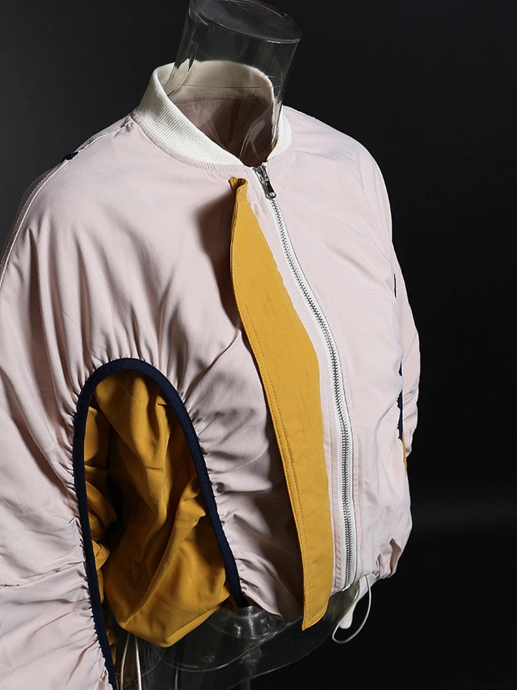 Color-block Drawstring Jacket