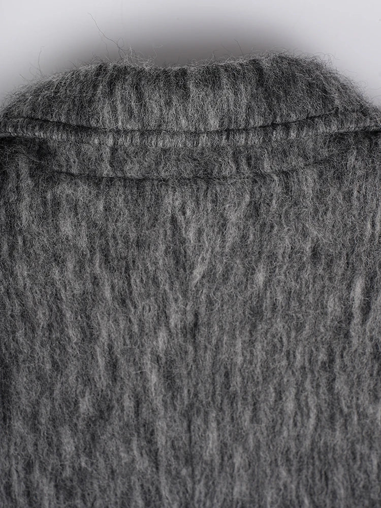 Thick Gray Woolen Coat