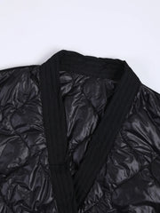 Black Cotton-Padded Long Parka