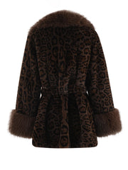 Brown Leopard Faux Fur Jacket