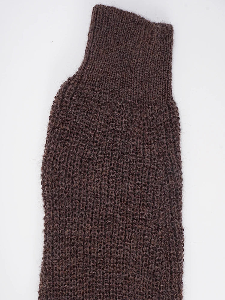 Brown V-Neck Knit Sweater