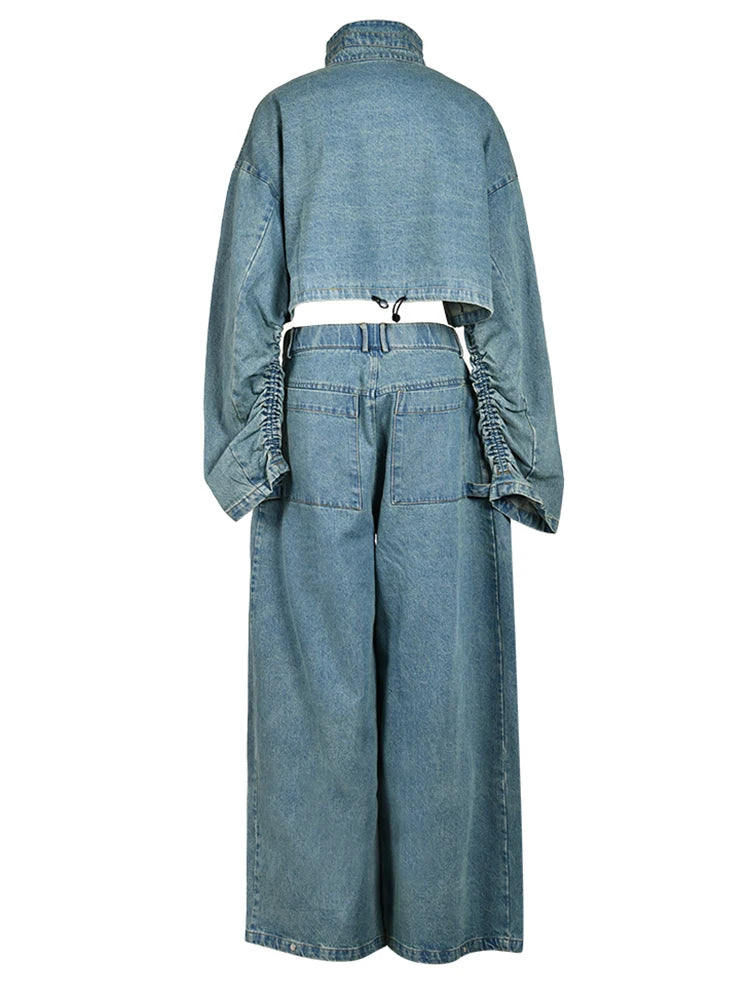 Denim Dream Jacket & Wide Leg Pant Set