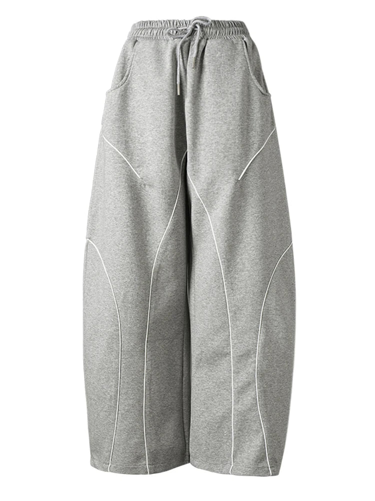 Gray Hoodie & Wide Pants Set