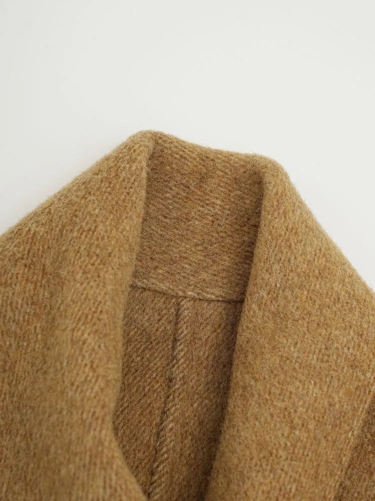 Woolen Scarf Collar Coat