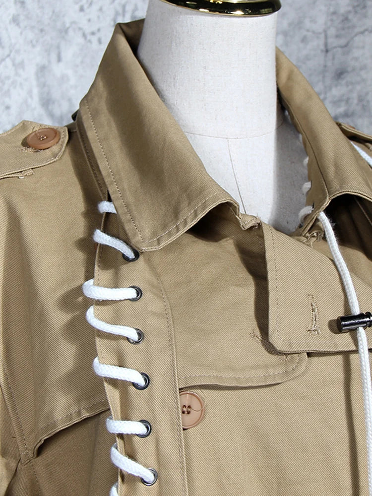 Trench Lapel Windbreaker Jacket