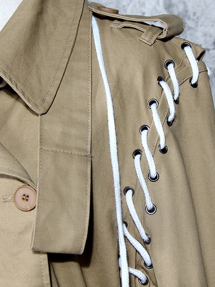 Trench Lapel Windbreaker Jacket