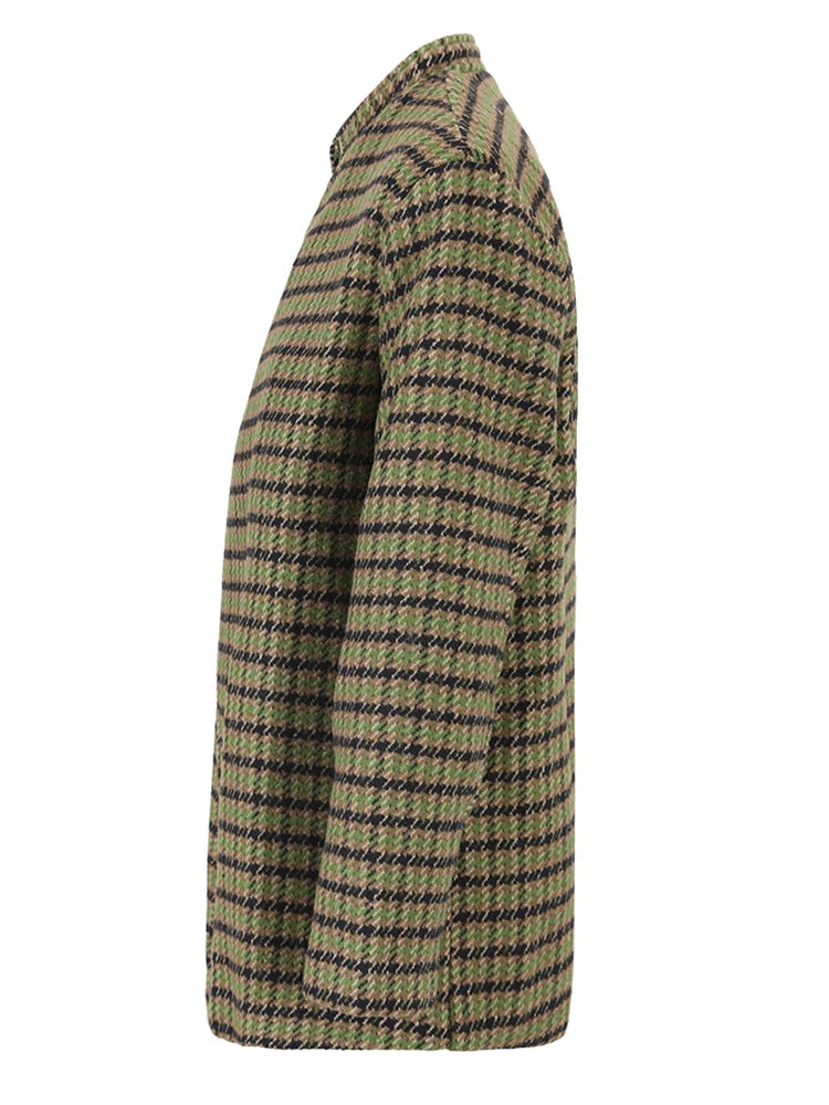 Green Plaid Woolen Jacket