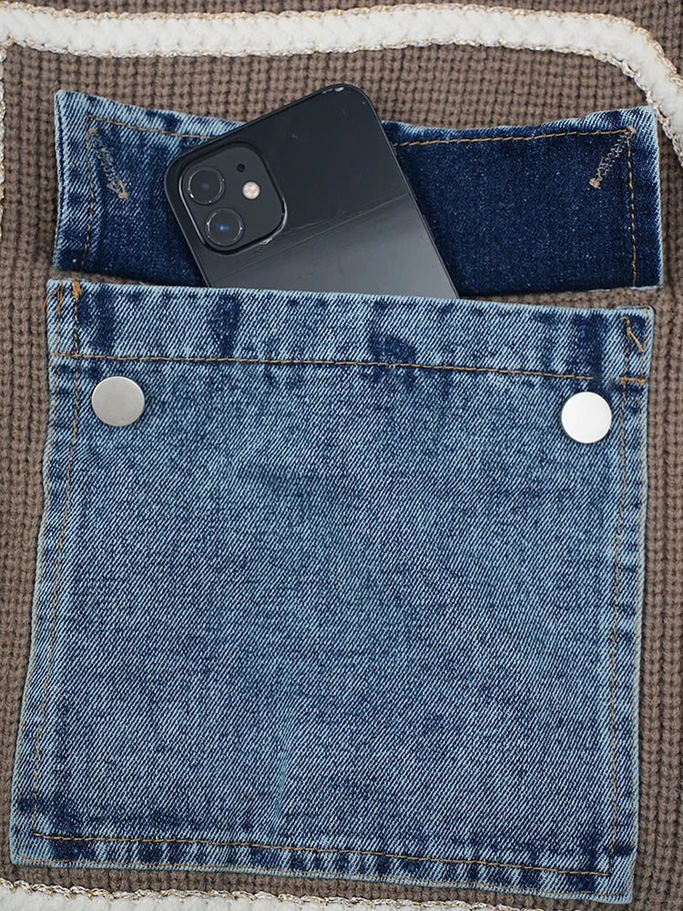 Denim Pocket Sweater