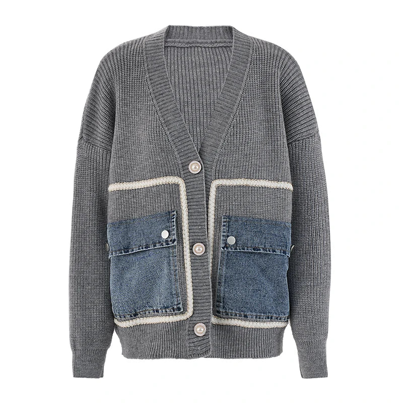 Denim Pocket Sweater