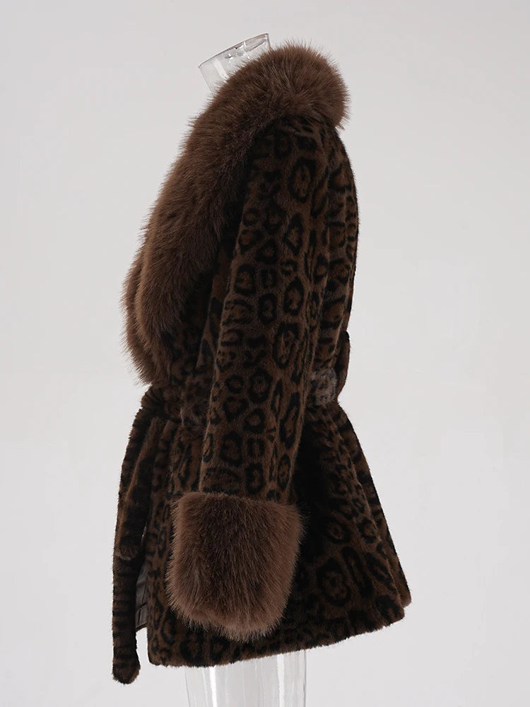 Brown Leopard Faux Fur Jacket