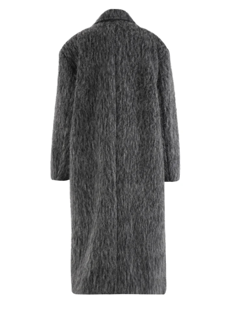 Thick Gray Woolen Coat