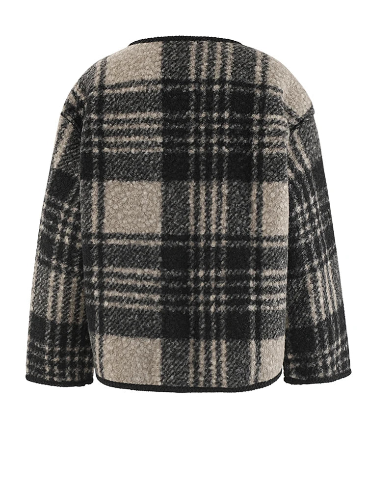 Plaid Woolen Coat