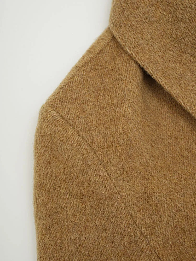 Woolen Scarf Collar Coat